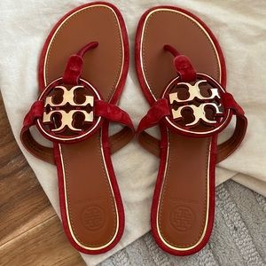 TORY BURCH SANDALS RED/GOLD